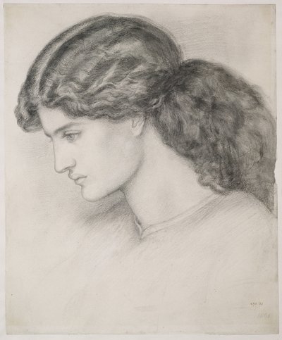 Kvinnohuvud, 1861 av Dante Gabriel Charles Rossetti