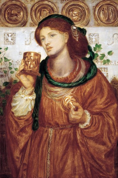 ""The Cup of Love"" Målning av Dante Gabriel Rossetti (1828-1882) cirka 1867 Dim 52,6 x 35,9 cm Art Gallery of South Australia Adelaide Australia av Dante Gabriel Charles Rossetti