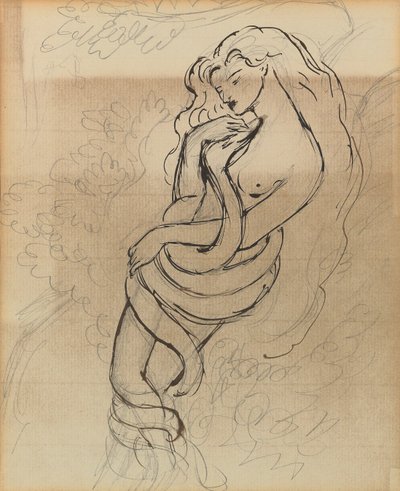 Lady Lilith, ca. 1869 (penna, penna och brunt bläck på papper) av Dante Gabriel Charles Rossetti