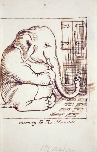Pengar till huset, ca 1873 (penna och bläck på papper) av Dante Gabriel Charles Rossetti