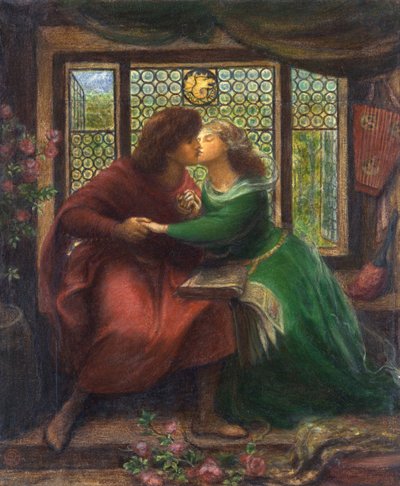 Paolo (Malatesta) (cirka 1246 eller 1248-cirka 1285) och Francesca da Rimini (eller Polenta) (1255-1285) - Representation av karaktären från "La Divina Commedia" (Den gudomliga komedin) av Dante Alighieri (1265-1321) - Verk av Dante Gabriel Rossetti (1828- av Dante Gabriel Charles Rossetti