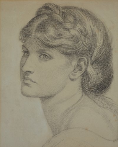 Porträtt av Alexa Wilding, en studie för "The Bower Meadow" av Dante Gabriel Charles Rossetti