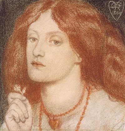 Regina Cordium eller Hjärtans drottning, 1860 (pastell på papper) av Dante Gabriel Charles Rossetti