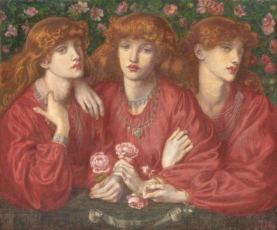 Rosa Triplex: Ett trippelporträtt av May Morris, 1874 av Dante Gabriel Charles Rossetti