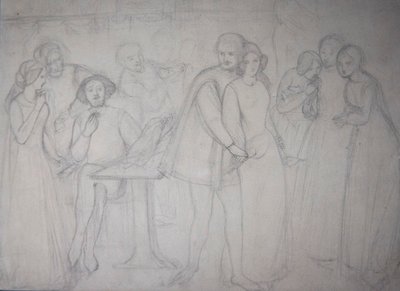 Studera för Benedick och Beatrice av Dante Gabriel Charles Rossetti