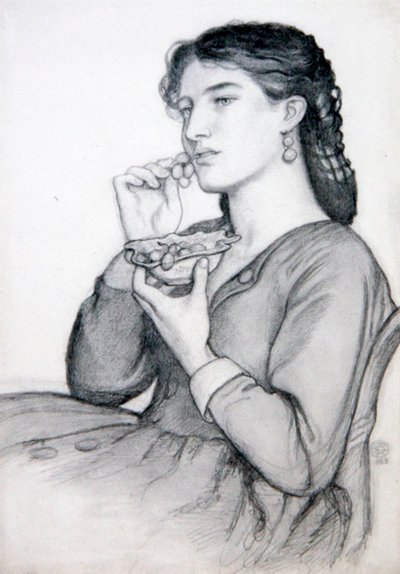 Studie för "Sweet Tooth" av Dante Gabriel Charles Rossetti