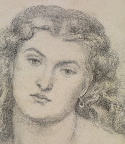 Studie för "Venus Verticordia" av Dante Gabriel Charles Rossetti