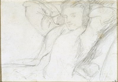 Studie av en sittande dam, 1860 (grafit på papper) av Dante Gabriel Charles Rossetti