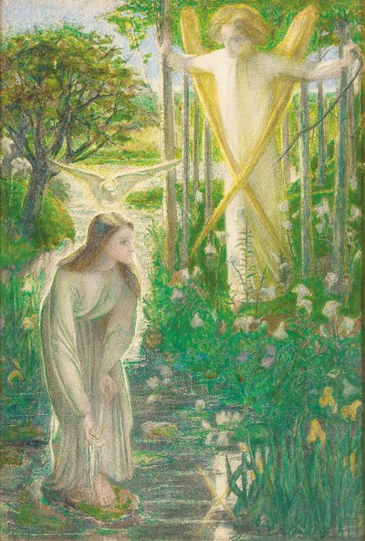 Bebådelsen, 1855 av Dante Gabriel Charles Rossetti