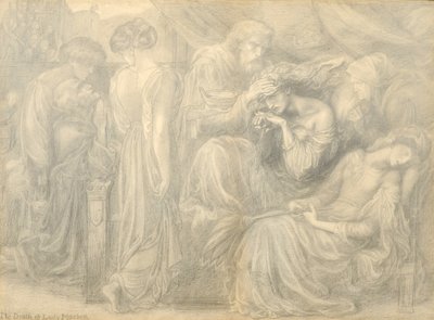Lady Macbeths död, ca 1875 av Dante Gabriel Charles Rossetti
