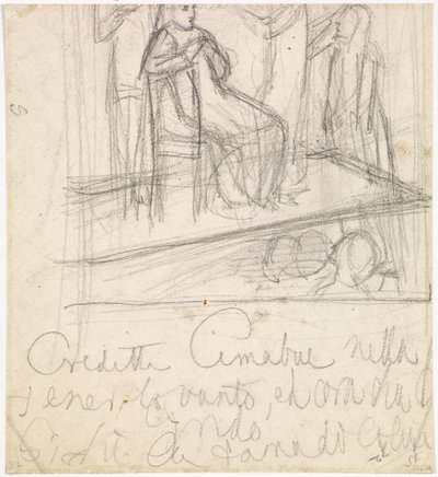 Tibullus återkomst till Delia - Studie för Delia-figuren av Dante Gabriel Charles Rossetti