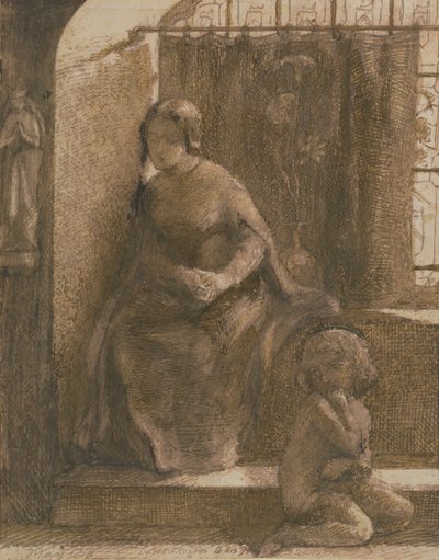 The Sun May Shine A We Be Cold, 1848 (penna & brunt bläck på papper) av Dante Gabriel Charles Rossetti