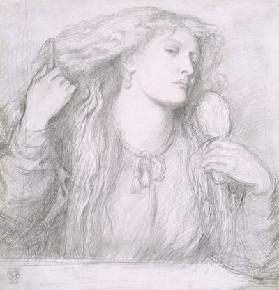 Kvinna som kammar håret, Fanny Cornforth av Dante Gabriel Charles Rossetti