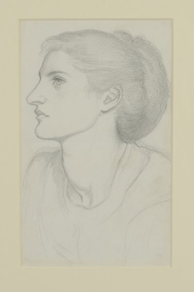 Kvinnohuvud, 1865-70 av Dante Gabriel Charles Rossetti
