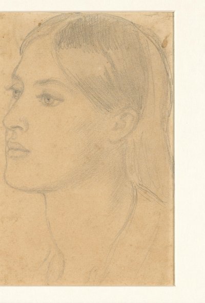 Kvinnans huvud av Dante Gabriel Rossetti (attributed to)