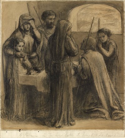 En påsk i Josefs och Sakarias hushåll, c1850-talet av Dante Gabriel Rossetti
