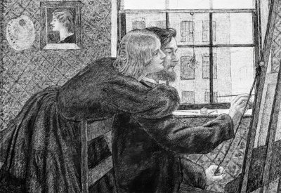 Fanny Cornforth och G.P.Boyce av Dante Gabriel Charles Rossetti