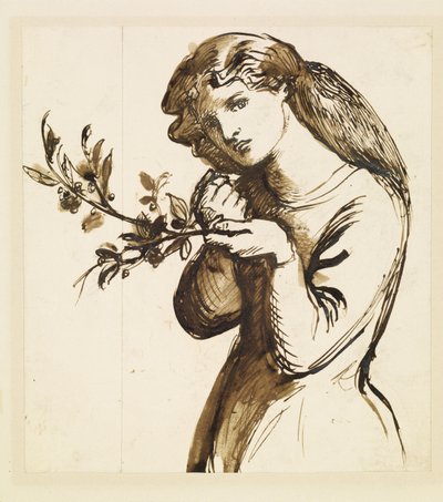 Kvinna - Studie av en flicka som äter körsbär av Dante Gabriel Rossetti
