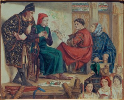 Giotto målar porträttet av Dante av Dante Gabriel Charles Rossetti