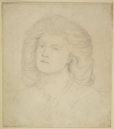 Kvinnohuvud av Dante Gabriel Rossetti