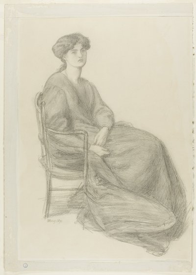 Mrs. William Morris sitter som ordförande av Dante Gabriel Rossetti