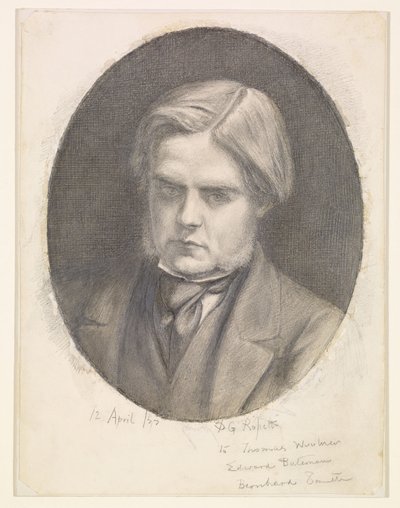 Porträtt av William Holman Hunt (1827-1910) av Dante Gabriel Rossetti