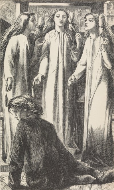 Musikmästaren, 1855. av Dante Gabriel Rossetti