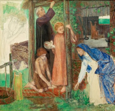 Påsken i den heliga familjen av Dante Gabriel Charles Rossetti