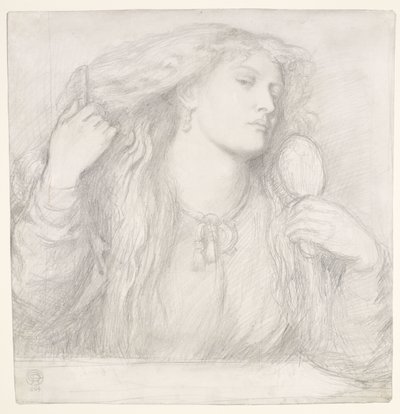 Kvinna som kammar sitt hår, Fanny Cornforth av Dante Gabriel Rossetti