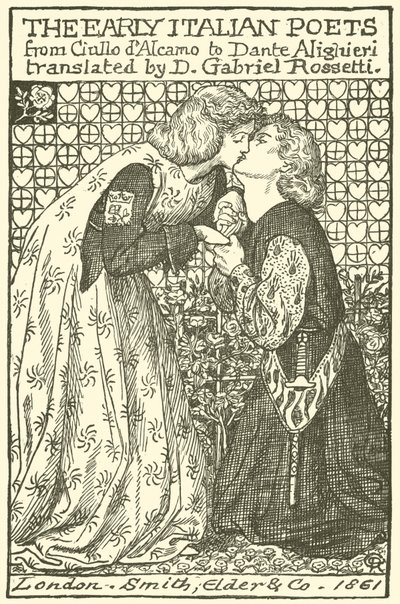 De tidiga italienska poeterna, design för en titelsida av Dante Gabriel Charles Rossetti