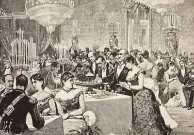 Bufférum, hovbal på Quirinale, Rom, Italien, gravyr från teckning av Dante Paolocci, från L