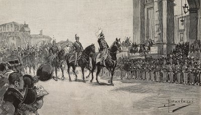 Militärparad i Macau för kung Umberto I:s födelsedag den 14 mars av Dante Paolocci