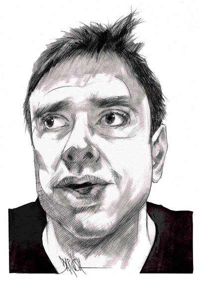 Alessandro Di Battista, 2023 (digital teckning med färgpennor) av Dariush Radpour