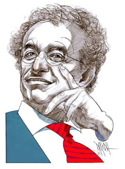 Gad Lerner (digital teckning med färgpennor) av Dariush Radpour