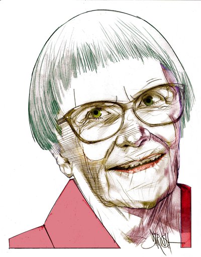 Harper Lee, 2022 (digital teckning med färgpenna) av Dariush Radpour