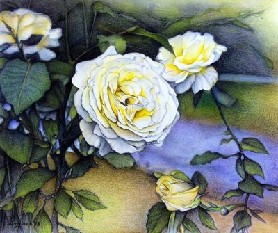 Alberta Roses In Bloom, 2018 (blyerts på papper) av Darrell Windjack