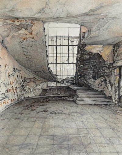Ascension, 2023 (blyerts på papper) av Darrell Windjack