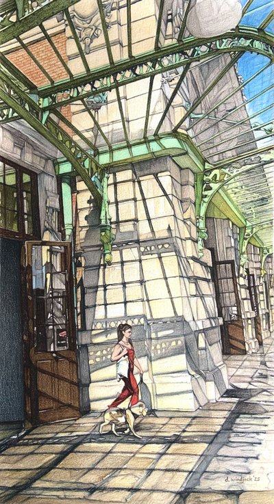 Franska Rivieran 1, 2025 (blyerts på papper) av Darrell Windjack