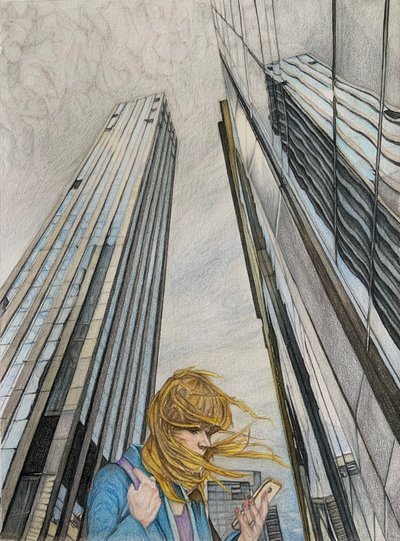 Oh Say Kan du se 1, 2024 (blyerts på papper) av Darrell Windjack