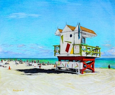 Sand Between My Toes, 2018 (blyerts på papper) av Darrell Windjack