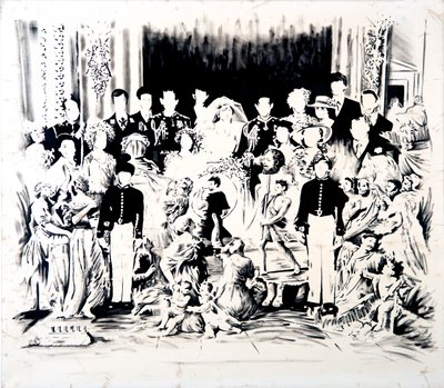 Ballad of Charles and Di, 2016 (olja på duk) av Darren Coffield