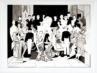 Ballad of Charles and Di version 2, 2018 (kol på papper) av Darren Coffield