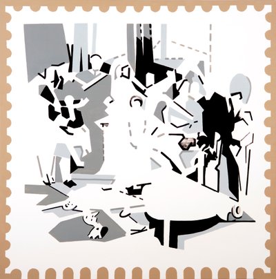 Feast of Pan IV, 2019 (akryl på duk) av Darren Coffield