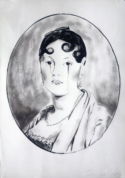 Ingre Girl 3, 2003 (tusch på papper) av Darren Coffield