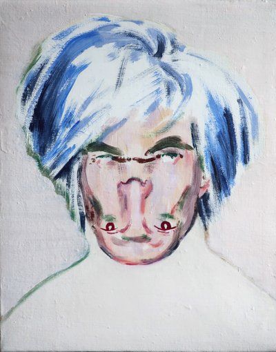 Shockheaded Warhol, 2013 (akryl på duk) av Darren Coffield