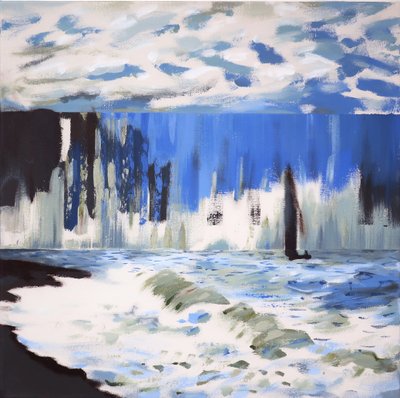 Havet vid Sainte Adresse efter Monet, 2019 (akryl på duk) av Darren Coffield