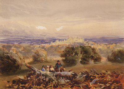 Windsor Castle (färglitografi) av David (after) Cox
