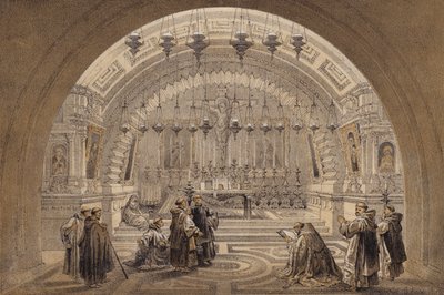 Golgata (färg litho) av David (after) Roberts