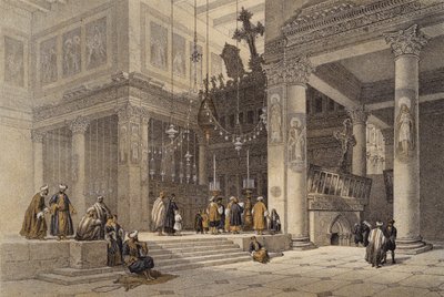 St Helenakyrkan (färg litho) av David (after) Roberts