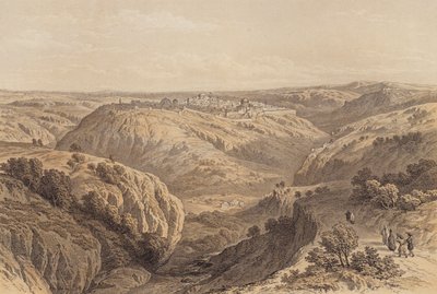 Jerusalem från söder (färg litho) av David (after) Roberts